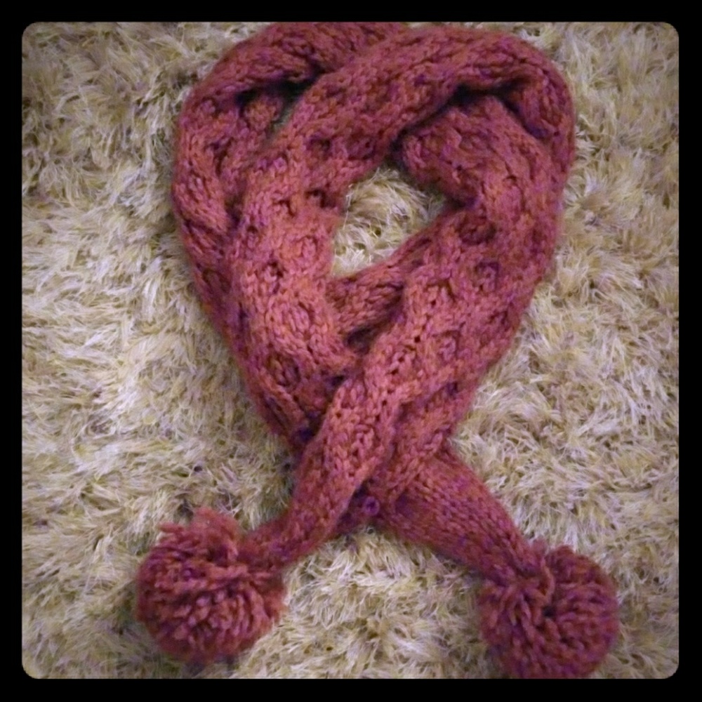 Ann Taylor acrylic and wool pink scarf